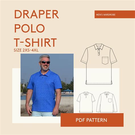 Mens Polo Shirt Sewing Pattern Golf Shirt Pattern For Etsy