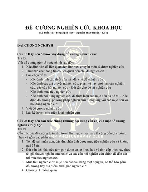 ĐỀ CƯƠng Nghiên CỨu Khoa HỌc ĐỀ CƯƠng NghiÊn CỨu Khoa HỌc Lê Tuấn Vũ