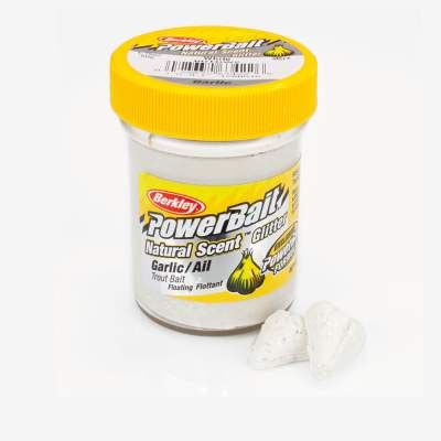 Berkley Powerbait Natural Scent Trout Bait Glitter Garlic White 50g