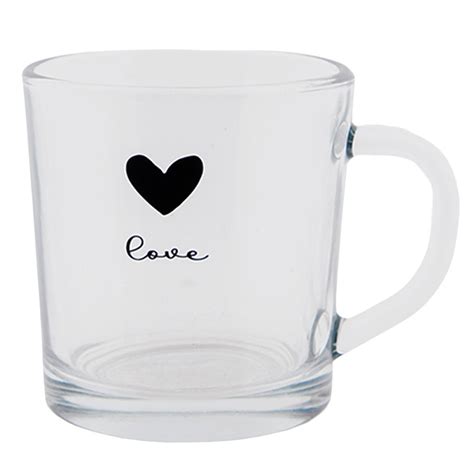 Clayre Eef Theeglas 250 Ml Glas Hart Love