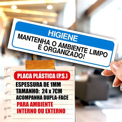 Placa Sinaliza O Aviso Mantenha Ambiente Limpo Organizado Cozinha