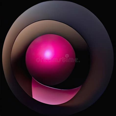 Abstract Art Of Surreal Purple Sphere In Twisted Round Shape Stock