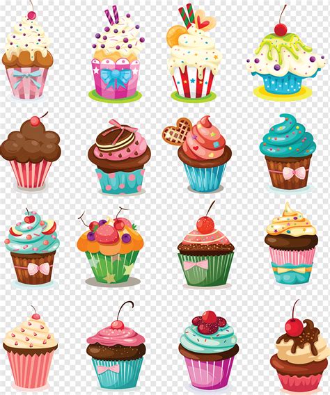 Enam Belas Ilustrasi Cupcake Banyak Cupcake Kue Ulang Tahun Icing