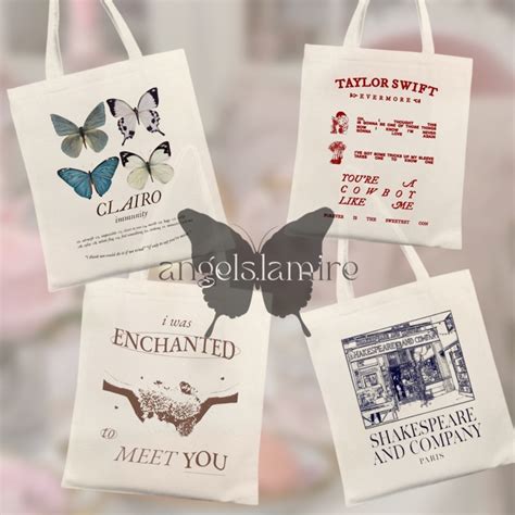 Jual BISA CUSTOM DESAIN SENDIRI TOTEBAG BLACU COTTAGE AESTHETIC