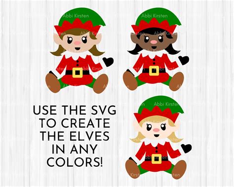 Christmas Elf Svg Cut Files Girl Elf Cut File Boy Elf Svg Etsy