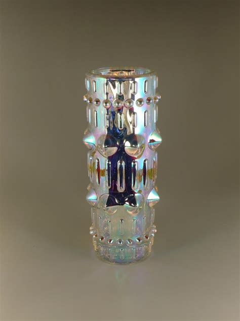 Boho Czech Sklo Union Art Glass Iris Iridescent Vase Par Frantisek