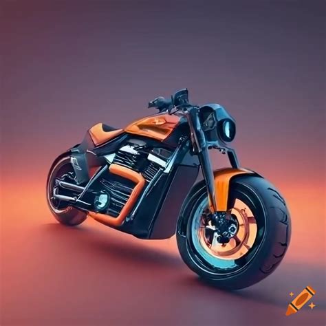 Futuristic Harley Davidson Motorcycle On A Futuristic Road On Craiyon