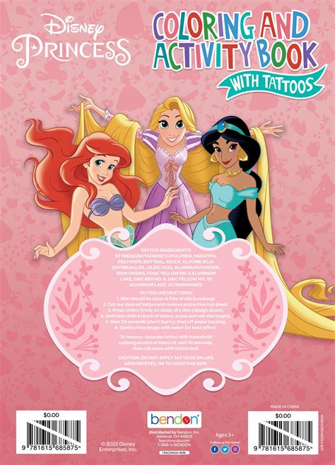 Buy Disney Princess 48 Page Coloring And Activity Book With Tattoos