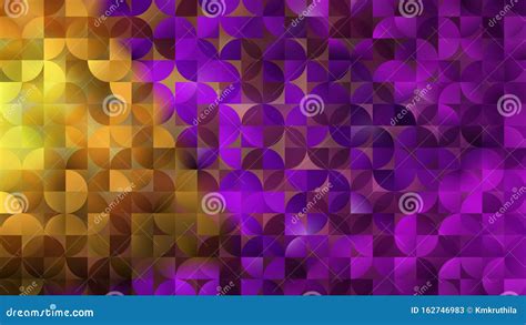 Purple And Gold Abstract Quarter Circles Background Vector Illustration