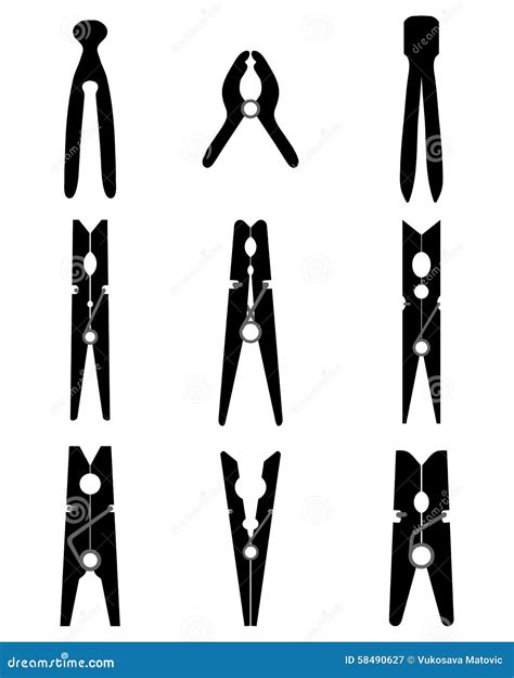 Set Of Different Clothespins Cartoon Vector 54941183