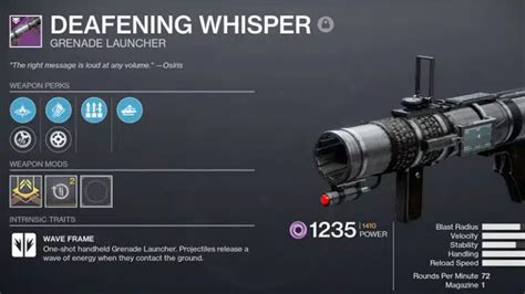 Deafening Whisper God Rolls For Pve Pvp In Destiny