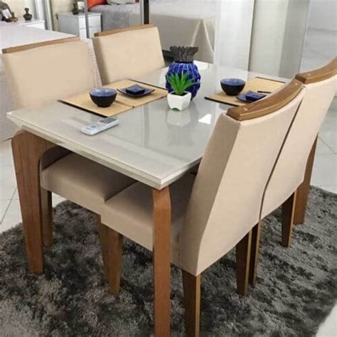 Mesa De Jantar Londrina 120x80cm 4 Cadeiras Rufato