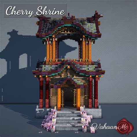 I Made A Cherry Blossom Shrine Rminecraftbuilds