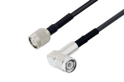 Tnc Male To Tnc Male Right Angle Low Loss Cable 72 Inch Length Using Lmr 200 Coax With Heatshrink