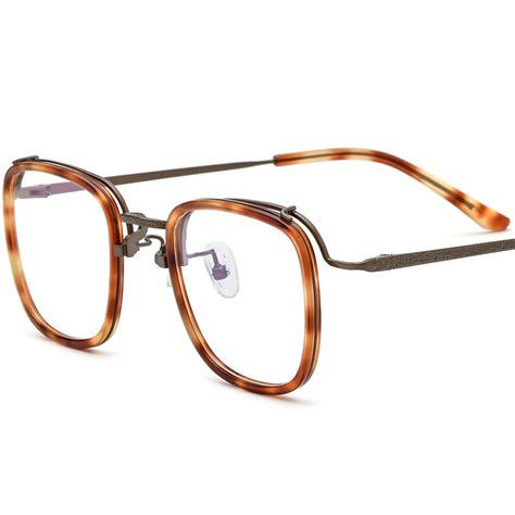 Multifocal Glasses Large Size Square Titanium Frame Explore Multifocal Eyeglasses