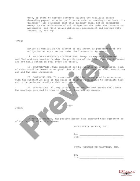 Amendment To Purchase Agreement Form Us Legal Forms