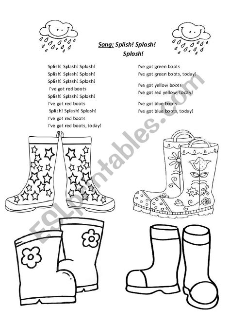 Song Splish Splash Splosh - ESL worksheet by Gime_88