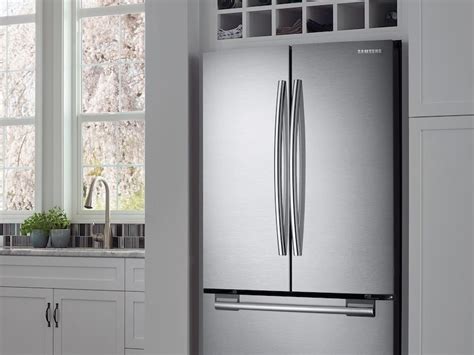 20 Cu Ft French Door Refrigerator In Stainless Steel Refrigerator Rf20hfenbsrus Samsung Us