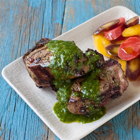 Grilled Lamb Chops With Mint Chimichurri Sauce