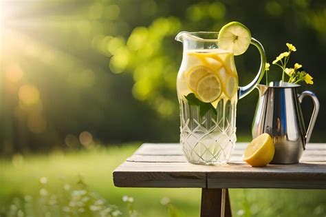 Premium Photo | A pitcher of lemonade and a pitcher of lemonade