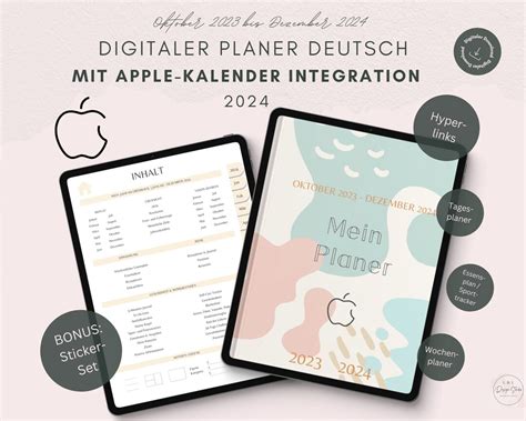 Digitaler Planer Deutsch 2024 Tage Wochen Und Monats Planer IPad