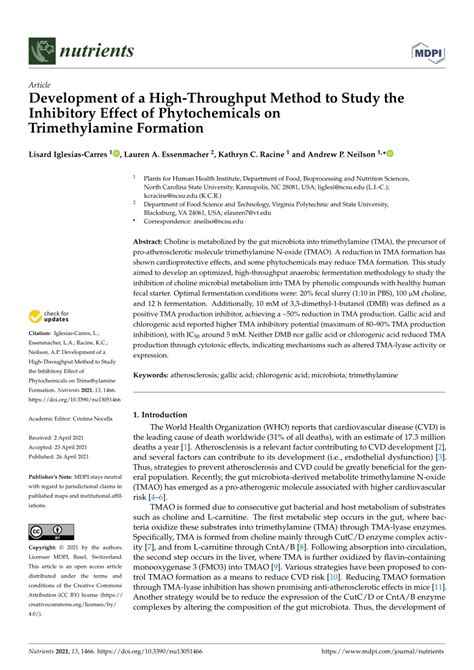 Pdf Development Of A High Throughput Method To Study The Inhibitory