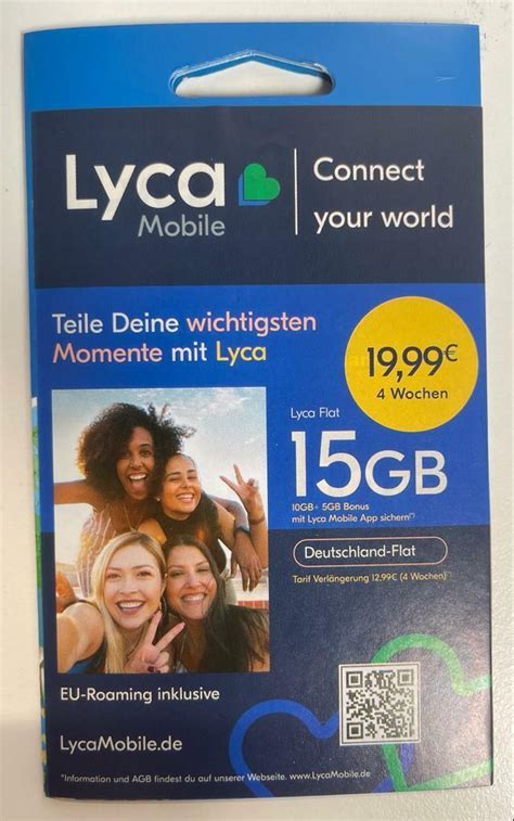 Lycamobile Sim Karte Inkl Allnet Flat Und Gb Und Eu Roaming