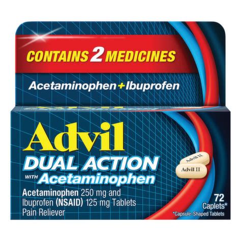 Advil Acetaminophen Ibuprofen Dual Action Caplets Brookshire S