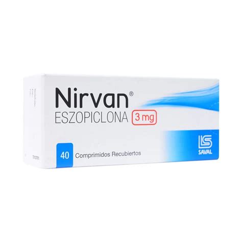 Nirvan Eszopilclona 3mg X 40 Comprimidos Recubiertos Saval EcoFarmacias