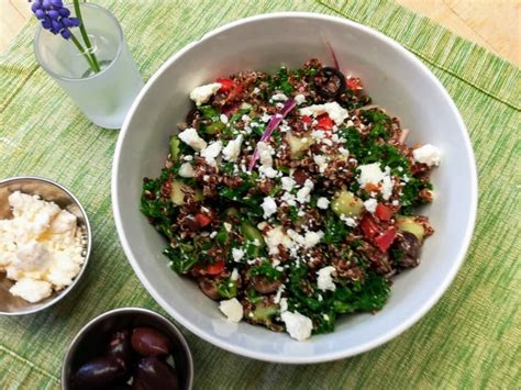 Greek Salad With Kale And Quinoa Namaste Home Cooking