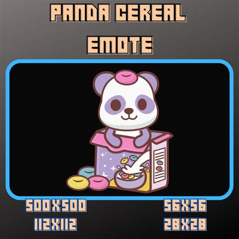 Animated Panda Cereal Emote Sub Emotes Twitch Youtube Discord