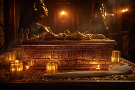 Premium AI Image | Golden Sarcophagus of Tutankhamun