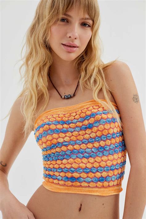 Urban Outfitters Uo Tyra Sweater Tube Top In Blue Lyst