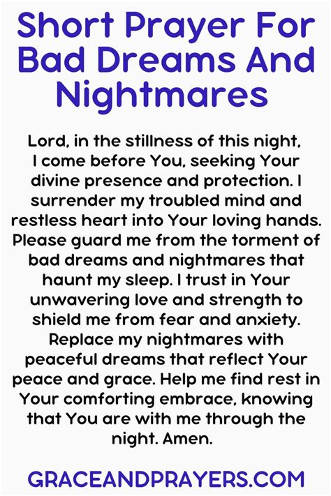 6 Calming Prayers For Bad Dreams And Nightmares Grace And Prayers In