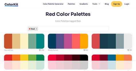 Red Color Palettes Colorkit