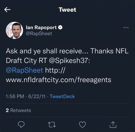 Tony on Twitter: "RT @Jeff120318: Ian Rapoport weirdly used to RT him ...