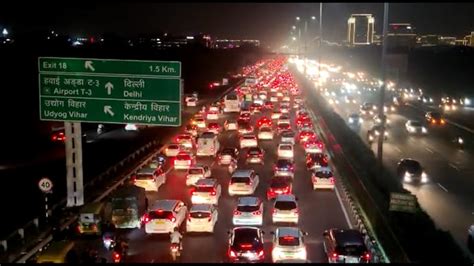 Ahead Of Diwali Massive Traffic Snarl Hits Delhi Gurugram Expressway