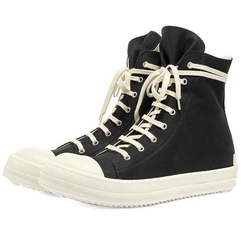 Rick Owens DRKSHDW Sneaks Cotton Logo Hi Top Sneaker Rick Owens