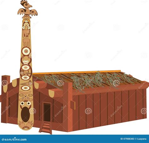 Indian Wooden Hut Stock Vector Illustration Of Historic 47988383