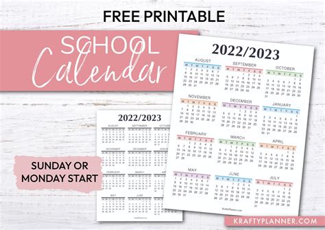 Free Printable 2023 Calendars (Color) — Krafty Planner