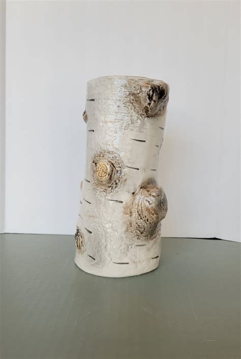 Dept Birch Bark Vase Vintage Birch Bark Ceramic Vase Rare Etsy