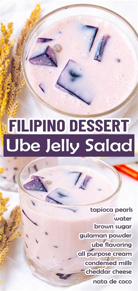 Cheesy Ube Jelly Salad Recipe Jelly Recipes Jelly Salad Jelly Desserts