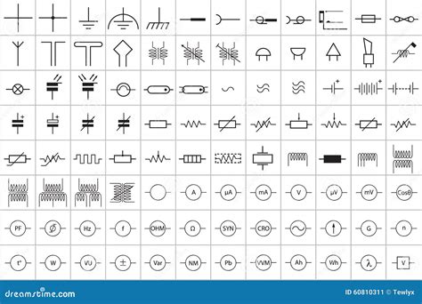 Variable Inductor Symbol For Circuit Design Stock Photography ...