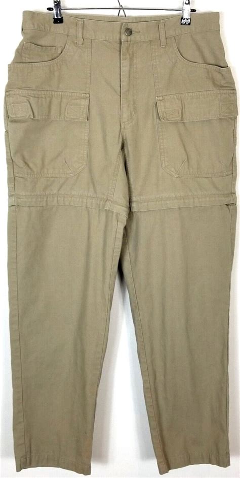 Rei Men Outdoor Convertible Cargo Hiking Pants Tan 36 Gem