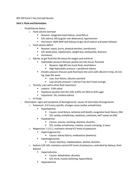 Patho Ii Exam Key Concepts Bio Exam Key Concept Review Unit