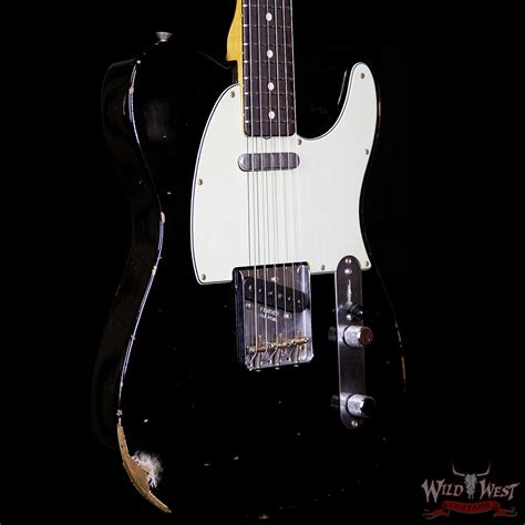 Fender Custom Shop 1963 Telecaster Relic Rosewood Fretboard Faded Black Wild West Guitars