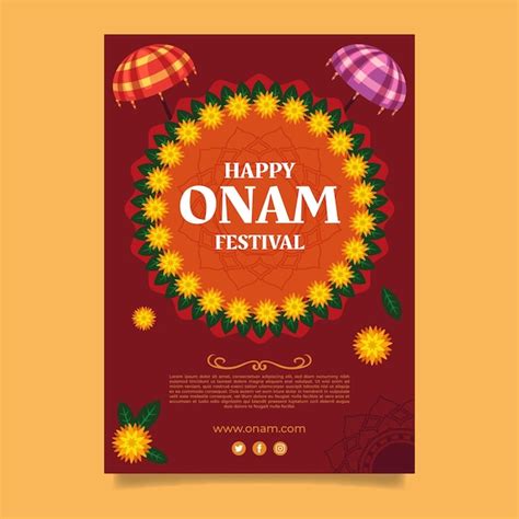 Plantilla De Cartel Vertical Plano Onam Vector Gratis