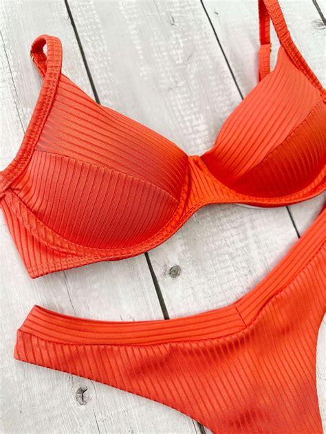 Maldives Bikini Ribbed Palm Tree Fashion Beach