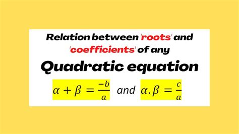 Relation Between Roots And Coefficients Of Quadratic Equation Patils