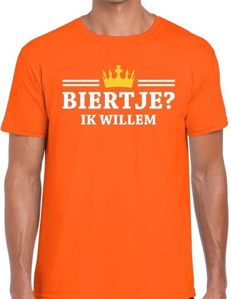 Oranje Biertje Ik Willem T Shirt Heren Oranje Koningsdag Kleding Xxl